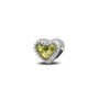 Heart Gem Charm in Olive - Silver memorial jewellery