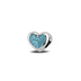 Heart Charm in Baby Blue - Silver memorial jewellery