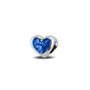 Heart Charm in Blue - Silver memorial jewellery