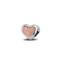 Heart Charm in Blush - Silver memorial jewellery