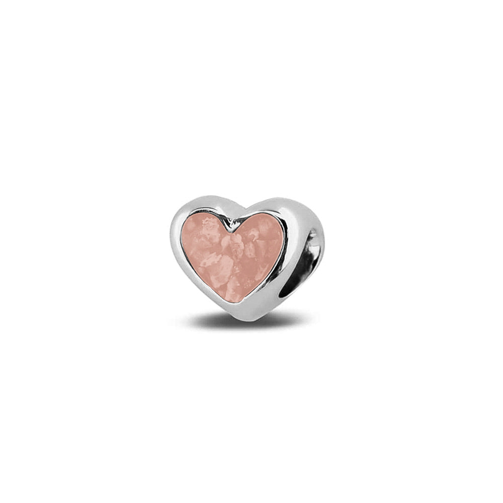 Heart Charm in Blush - Silver memorial jewellery