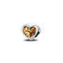Heart Charm in Gold - Silver memorial jewellery
