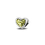 Heart Charm in Olive - Silver memorial jewellery