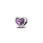 Heart Charm in Purple - Silver memorial jewellery