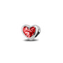 Heart Charm in Red - Silver memorial jewellery