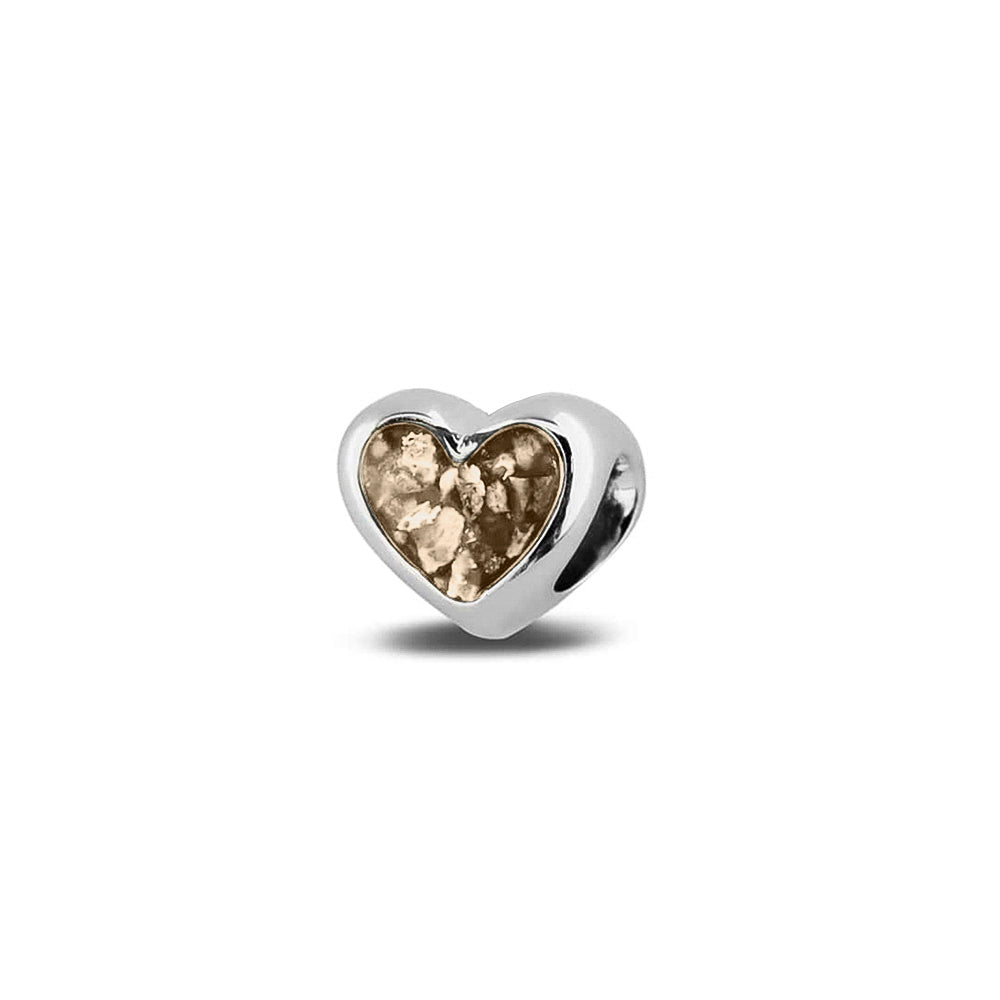 Heart Charm in Transparent - Silver memorial jewellery