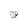 Heart Charm in White - Silver memorial jewellery