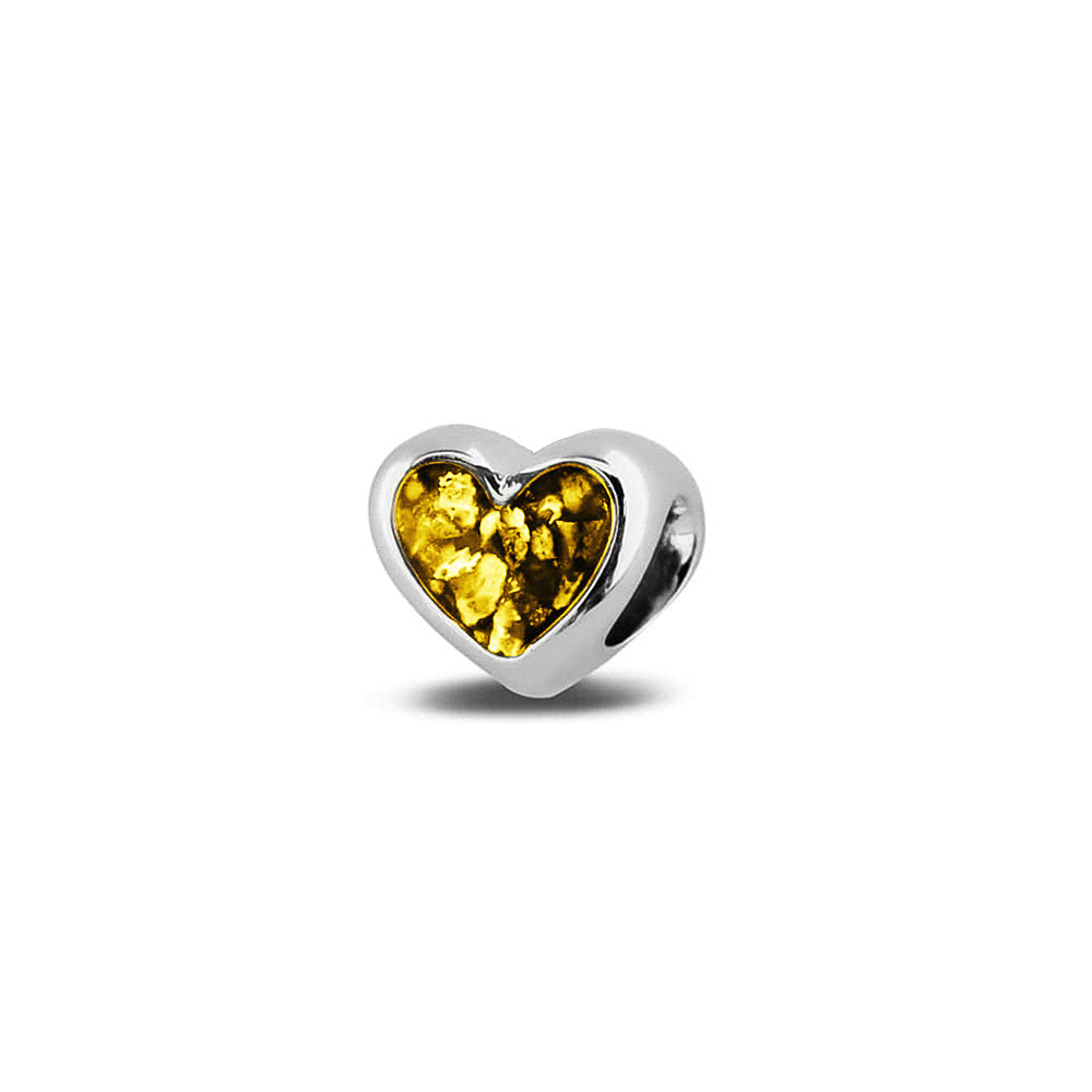 Heart Charm in Yellow - Silver memorial jewellery