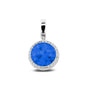 Round Pendant Charm in Blue - Silver memorial jewellery