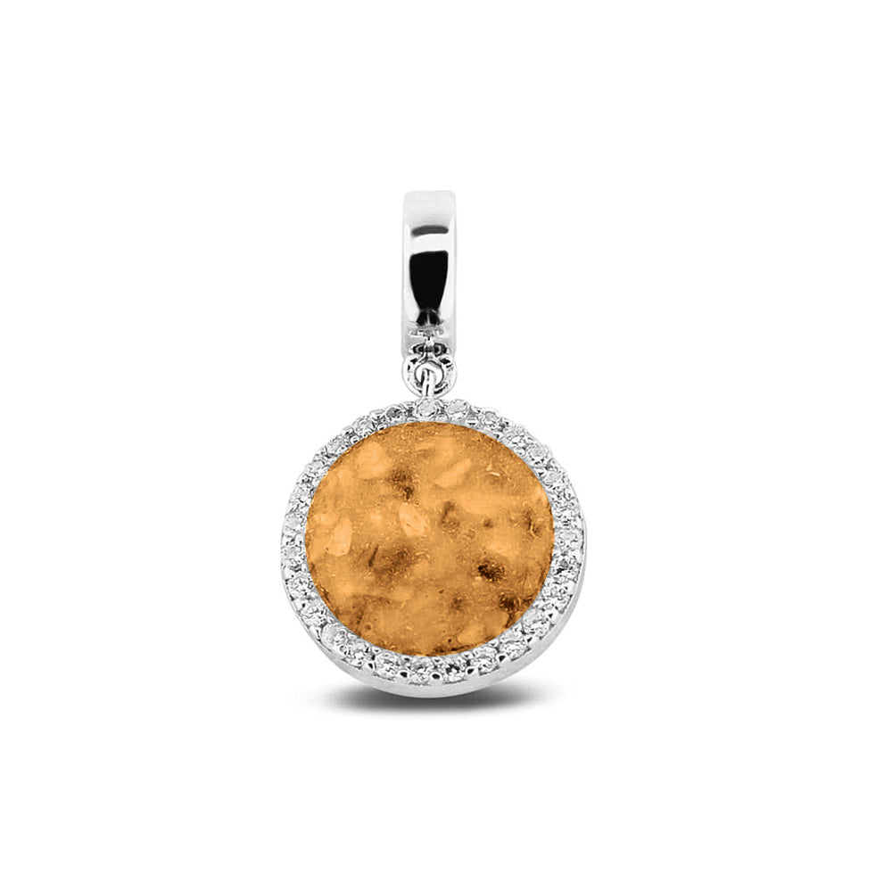 Round Pendant Charm in Gold - Silver memorial jewellery