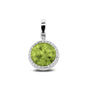 Round Pendant Charm in Green - Silver memorial jewellery