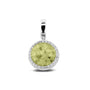 Round Pendant Charm in Olive - Silver memorial jewellery
