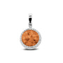 Round Pendant Charm in Orange - Silver memorial jewellery