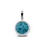 Round Pendant Charm in Turquoise - Silver memorial jewellery