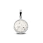 Round Pendant Charm in White - Silver memorial jewellery