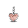 Heart Pendant Charm in Blush - Silver memorial jewellery