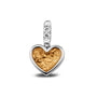 Heart Pendant Charm in Gold - Silver memorial jewellery