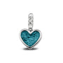 Heart Pendant Charm in Turquoise - Silver memorial jewellery