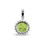 Round Bubble Pendant Charm in Green - Silver memorial jewellery