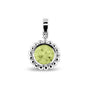 Round Bubble Pendant Charm in Olive - Silver memorial jewellery