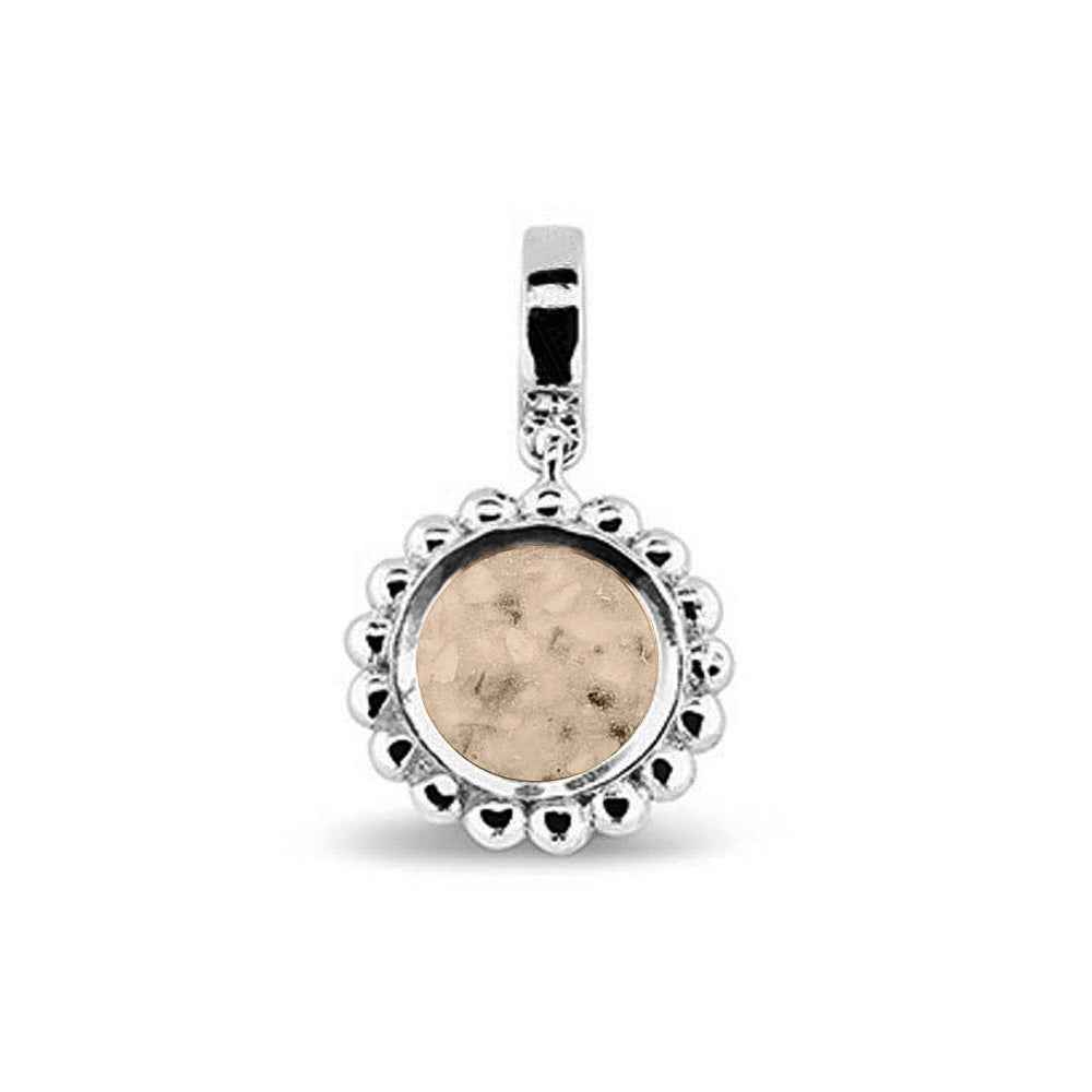 Round Bubble Pendant Charm in Transparent - Silver memorial jewellery