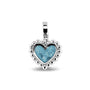 Heart Bubble Pendant Charm in Baby Blue - Silver memorial jewellery
