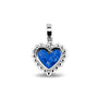 Heart Bubble Pendant Charm in Blue - Silver memorial jewellery