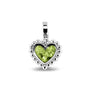 Heart Bubble Pendant Charm in Green - Silver memorial jewellery