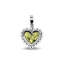 Heart Bubble Pendant Charm in Olive - Silver memorial jewellery