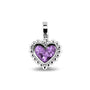 Heart Bubble Pendant Charm in Purple - Silver memorial jewellery