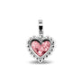 Heart Bubble Pendant Charm in Soft Pink - Silver memorial jewellery