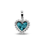 Heart Bubble Pendant Charm in Turquoise - Silver memorial jewellery