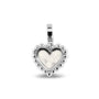 Heart Bubble Pendant Charm in White - Silver memorial jewellery