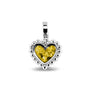 Heart Bubble Pendant Charm in Yellow - Silver memorial jewellery