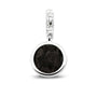 Round Pendant Charm in Black - Silver memorial jewellery