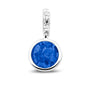 Round Pendant Charm in Blue - Silver memorial jewellery