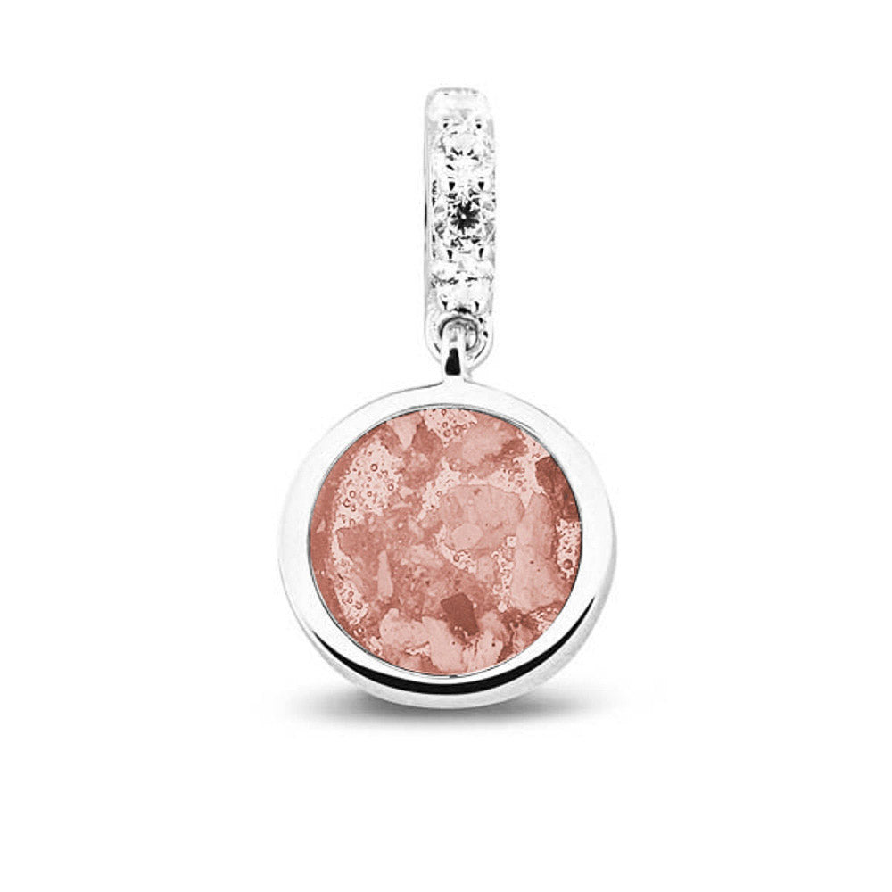 Round Pendant Charm in Blush - Silver memorial jewellery