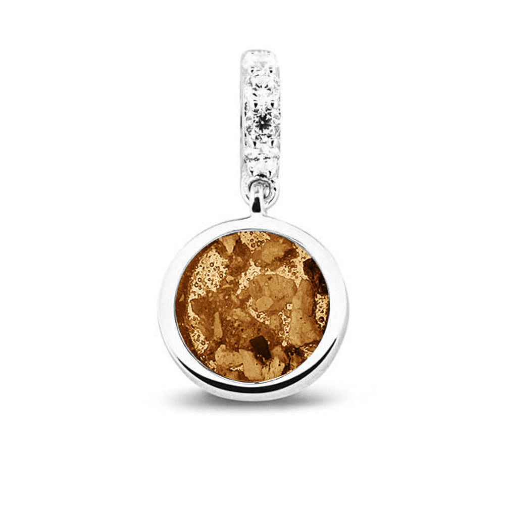 Round Pendant Charm in Gold - Silver memorial jewellery