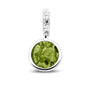 Round Pendant Charm in Green - Silver memorial jewellery
