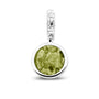 Round Pendant Charm in Olive - Silver memorial jewellery