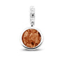 Round Pendant Charm in Orange - Silver memorial jewellery