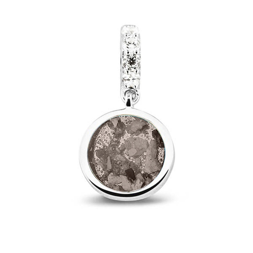 Round Pendant Charm in Silver - Silver memorial jewellery