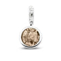 Round Pendant Charm in Transparent - Silver memorial jewellery