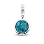 Round Pendant Charm in Turquoise - Silver memorial jewellery