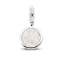 Round Pendant Charm in White - Silver memorial jewellery