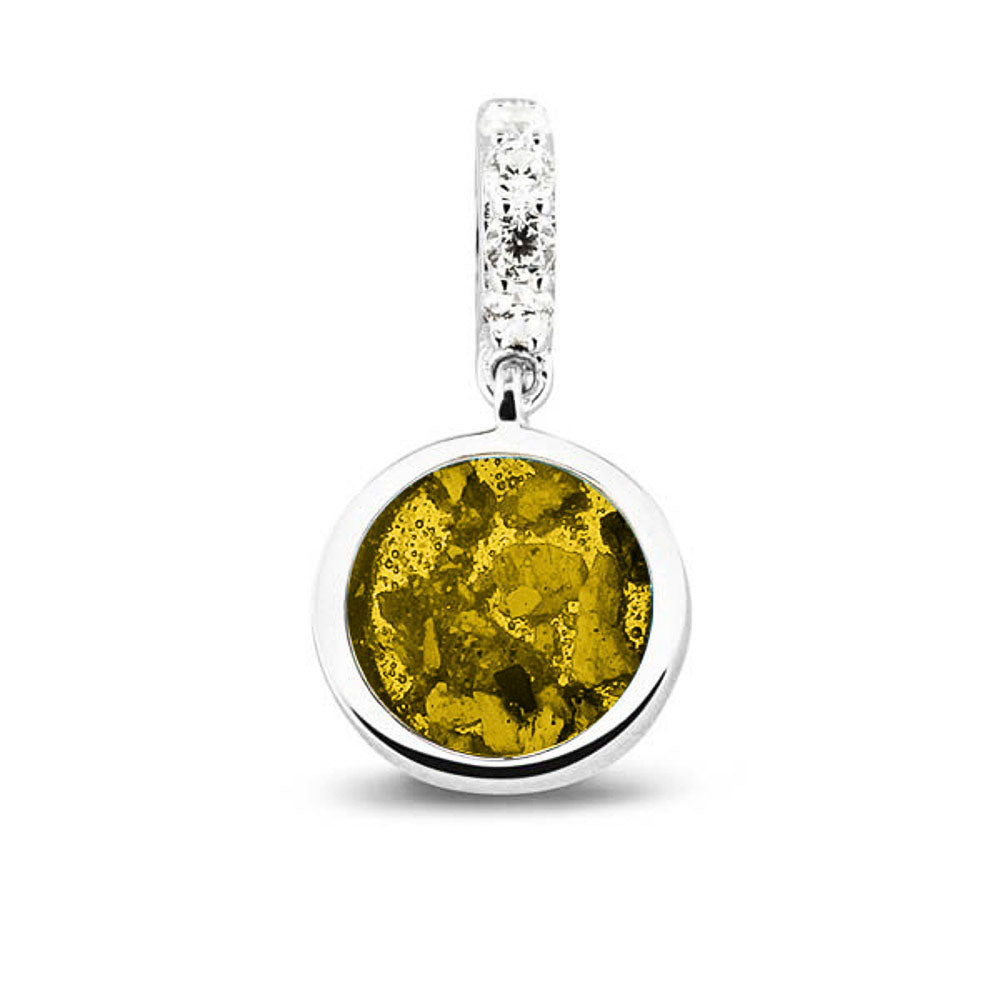 Round Pendant Charm in Yellow - Silver memorial jewellery