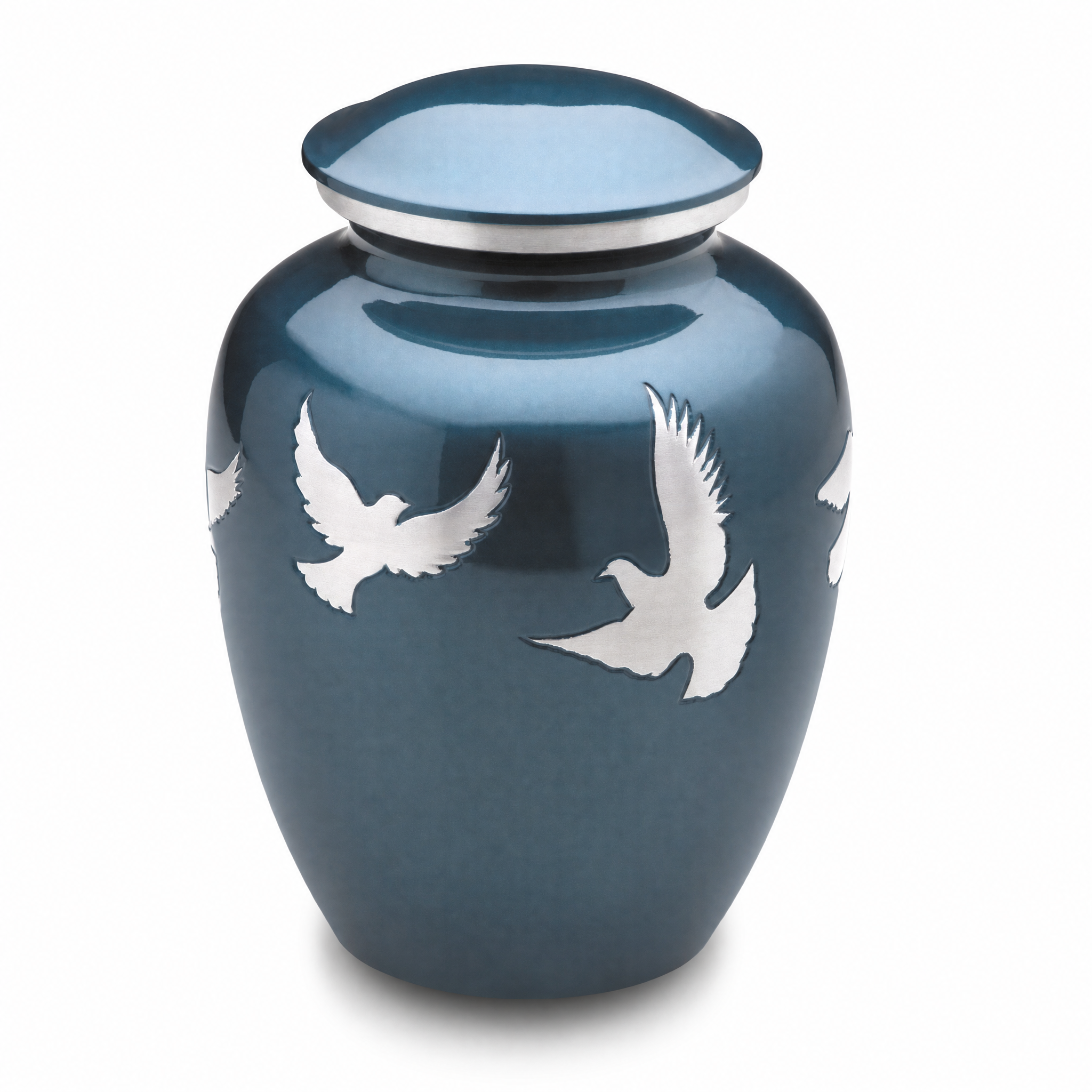 Divine™ Flying Doves Urn Blue & Bru Pewter