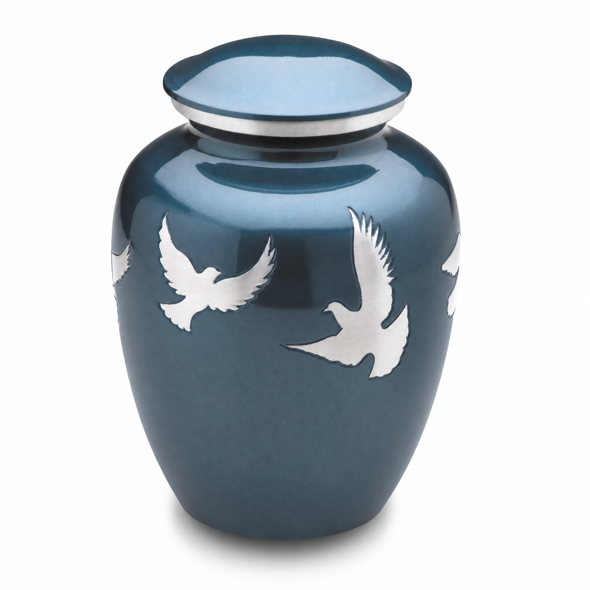 Divine™ Flying Doves Urn Blue & Bru Pewter