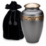 Floral Band Adult Urn Slate & Bru Gold