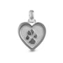 Paw Print Heart Pendant - Silver memorial jewellery